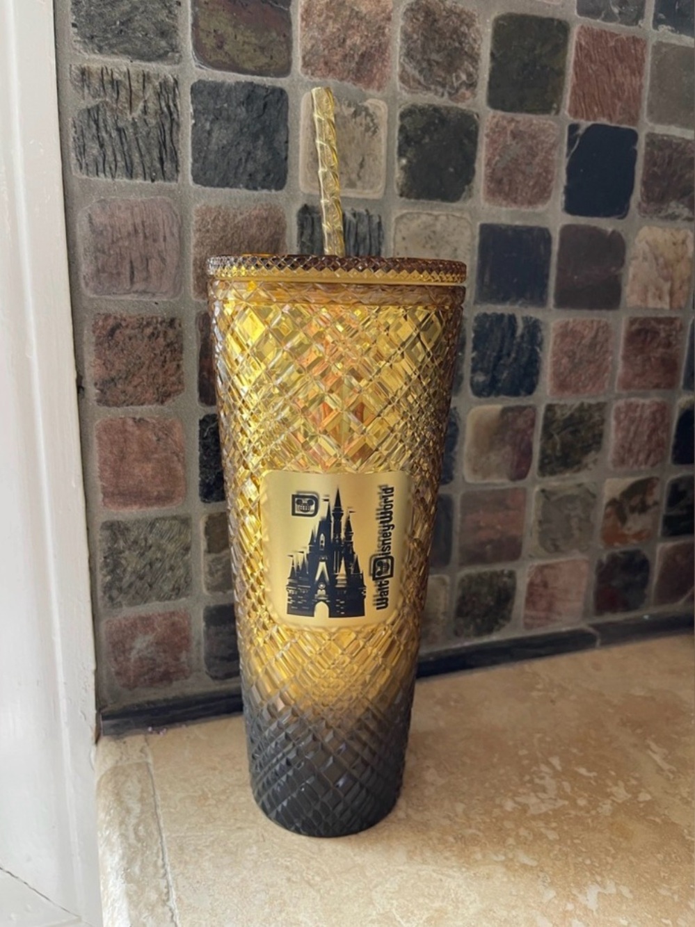 Disney Starbucks 2024 Cinderella Castle Gold and Black Tumbler NWOT